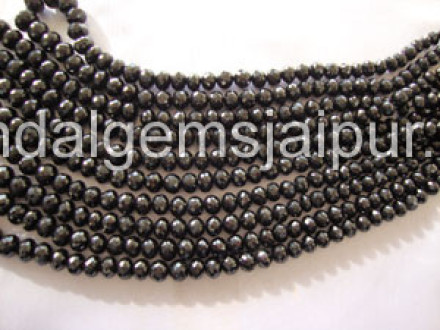 Black Spinel Far Faceted Roundelle Shape Beads Black Spinel Far Faceted Roundelle Shape Beads
